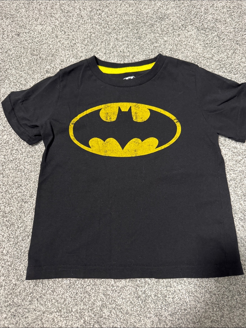 DC Comics Black T-Shirt with Yellow Batman Emblem